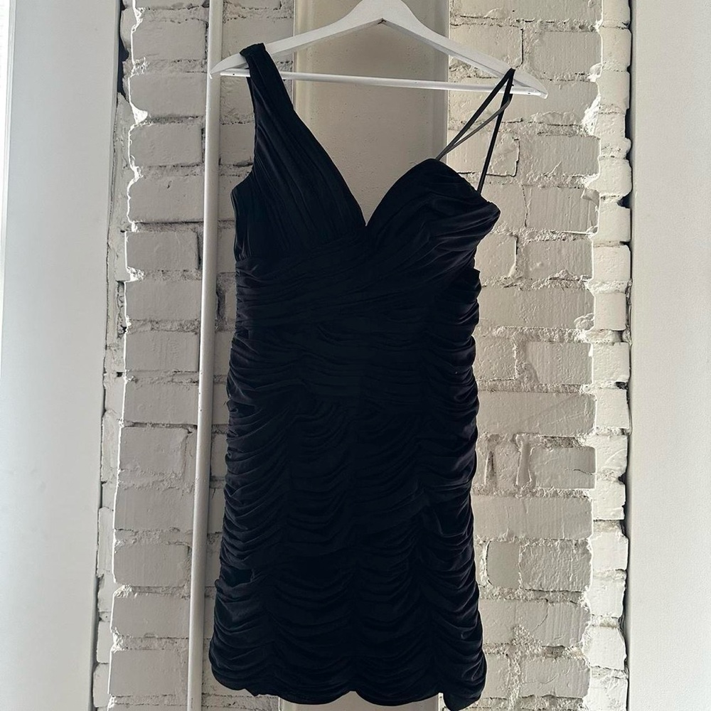 Vintage Le Femme Y2K One Shoulder Little Black Dress - Picture 3 of 8